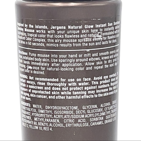Jergens Natural Glow Instant Ultra Deep Tahiti Tan Sunless Tanning Mousse 6 oz - Picture 4 of 5